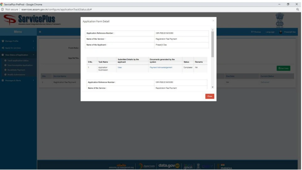 Rtps Assam Track Application